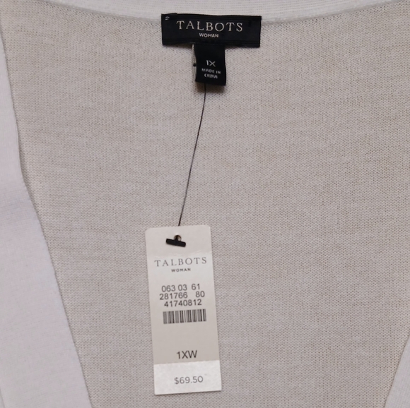 Talbots Cardigan Sweater Lightweight Open-Front - Picture 2 of 7